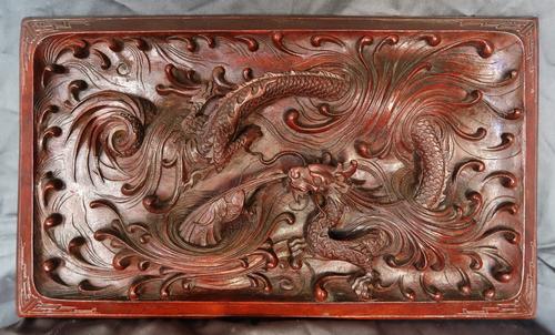 Carved Plaque with Dragons