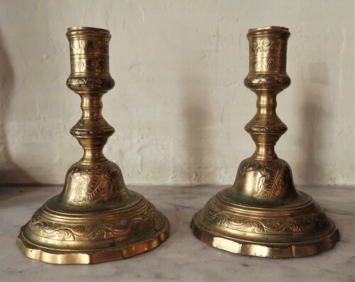 Pair of 18th century candelholders