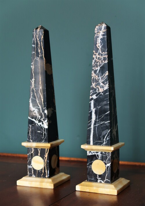 Pair of marble obelisks