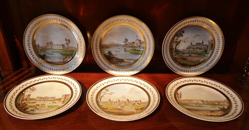 Six Parisian Porcelain Desert Plates