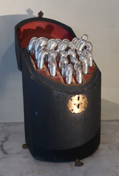 18th century case with cutlery