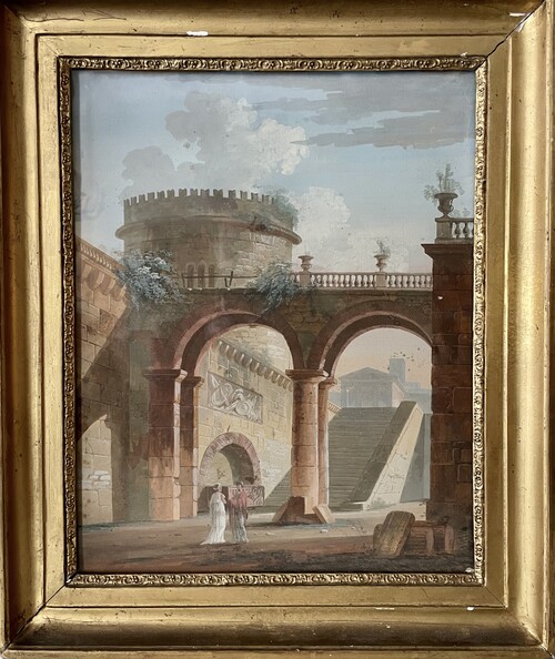 A courtyard of a neoclassically inspired palace