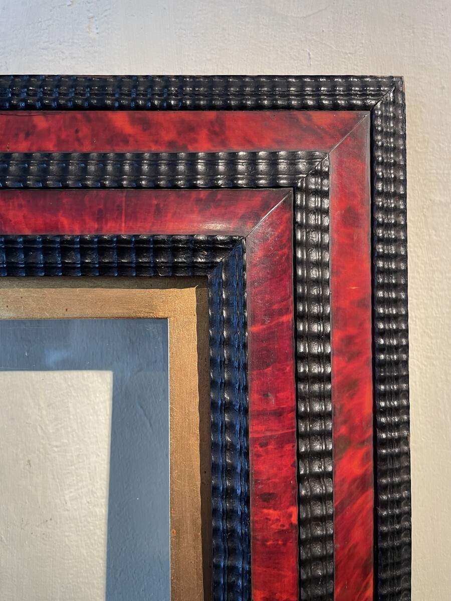 Antwerp style frame, includes an old glass