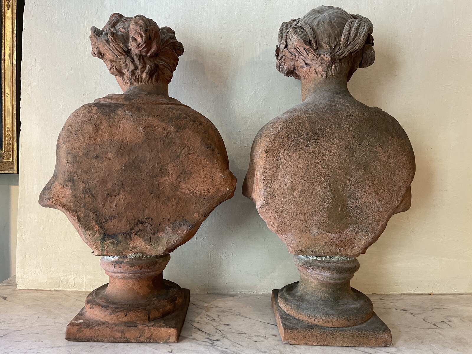 Couple of allegorical busts