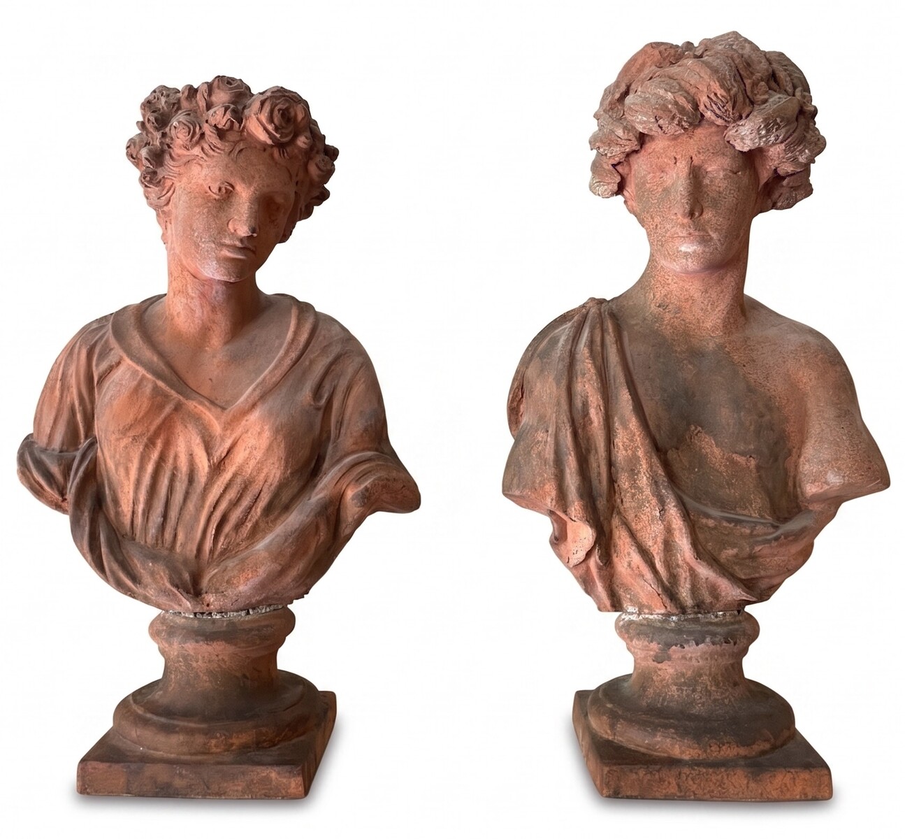 Couple of allegorical busts