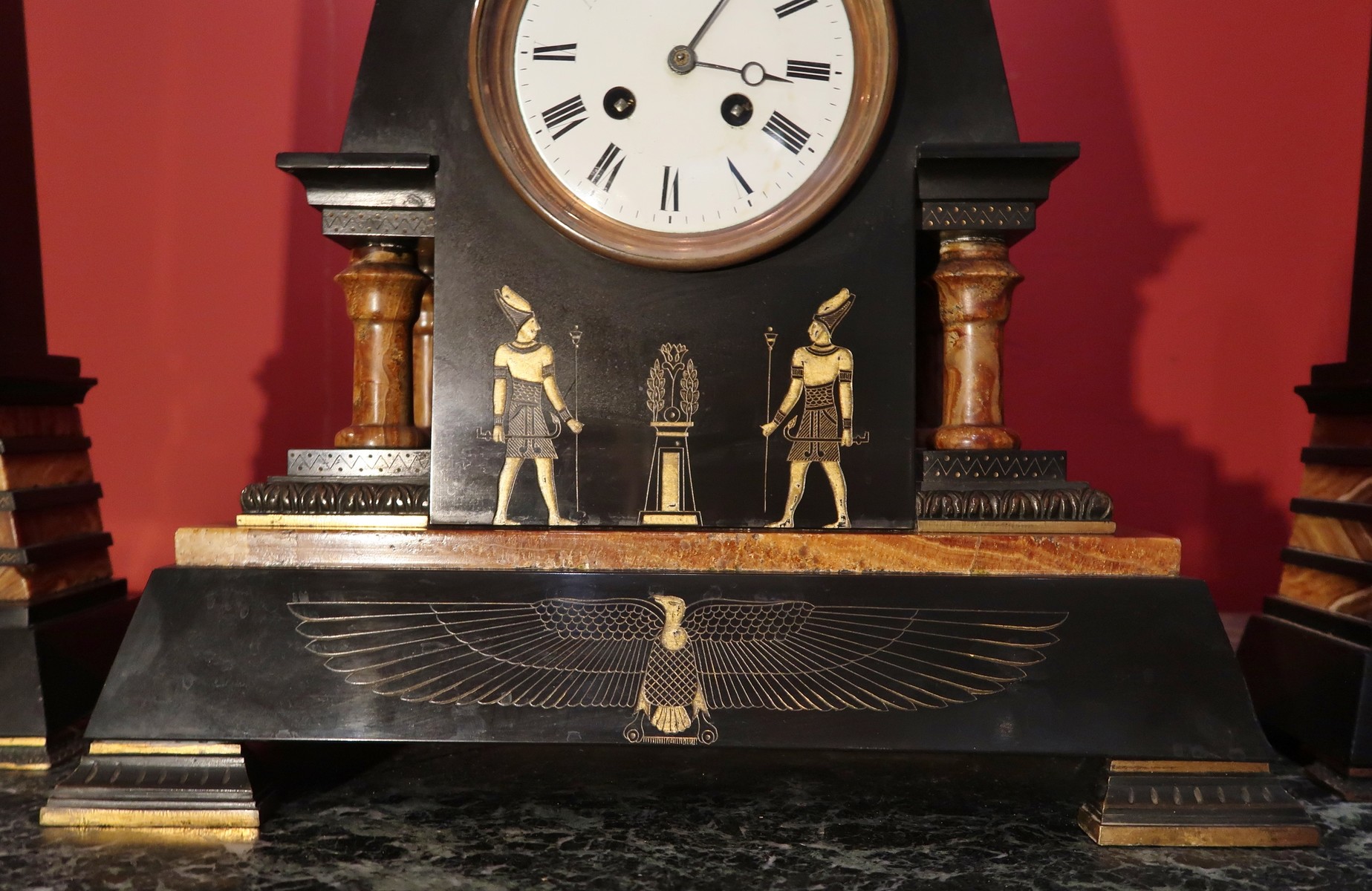 Egyptian revival mantel clock Decorative Arts Galerie Jadis