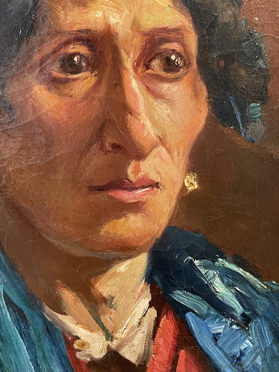French school, 19th  Portrait of a peasant woman. Trace of signature