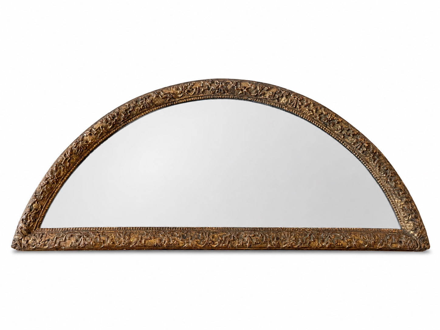Half-moon-shaped mirror
