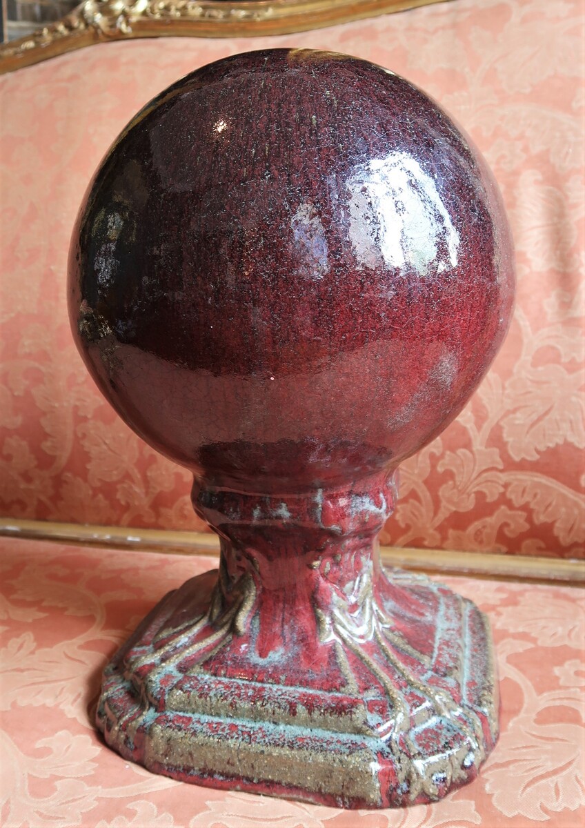 Large glazed ceramic ball