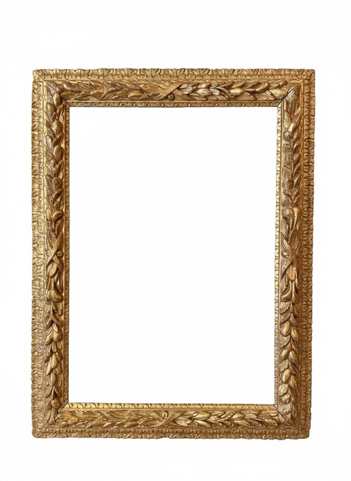 Louis XIV style frame decorated with wreaths of foliage and fruit
