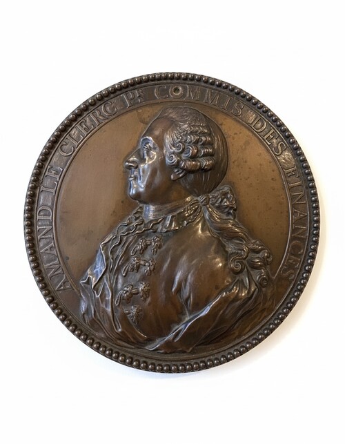 Medallion depicting the profile of Armand Le Clerc in bas-relief