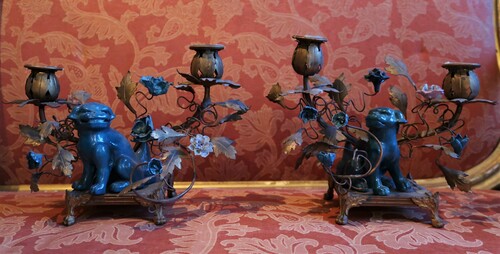 Pair of 18th century taste candelabra