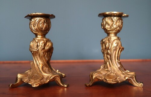 Pair of candelholders