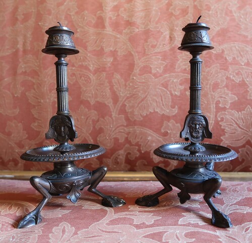 Pair of candelholders