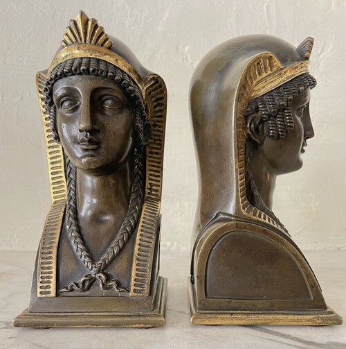 Pair of caryatid busts in the taste of antique