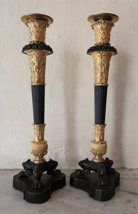 Pair of Charles X candelholders