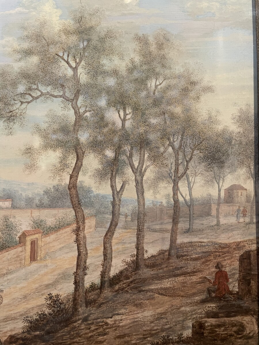 Pair of depictions of lively villages.. Circle of Lazare Bruandet