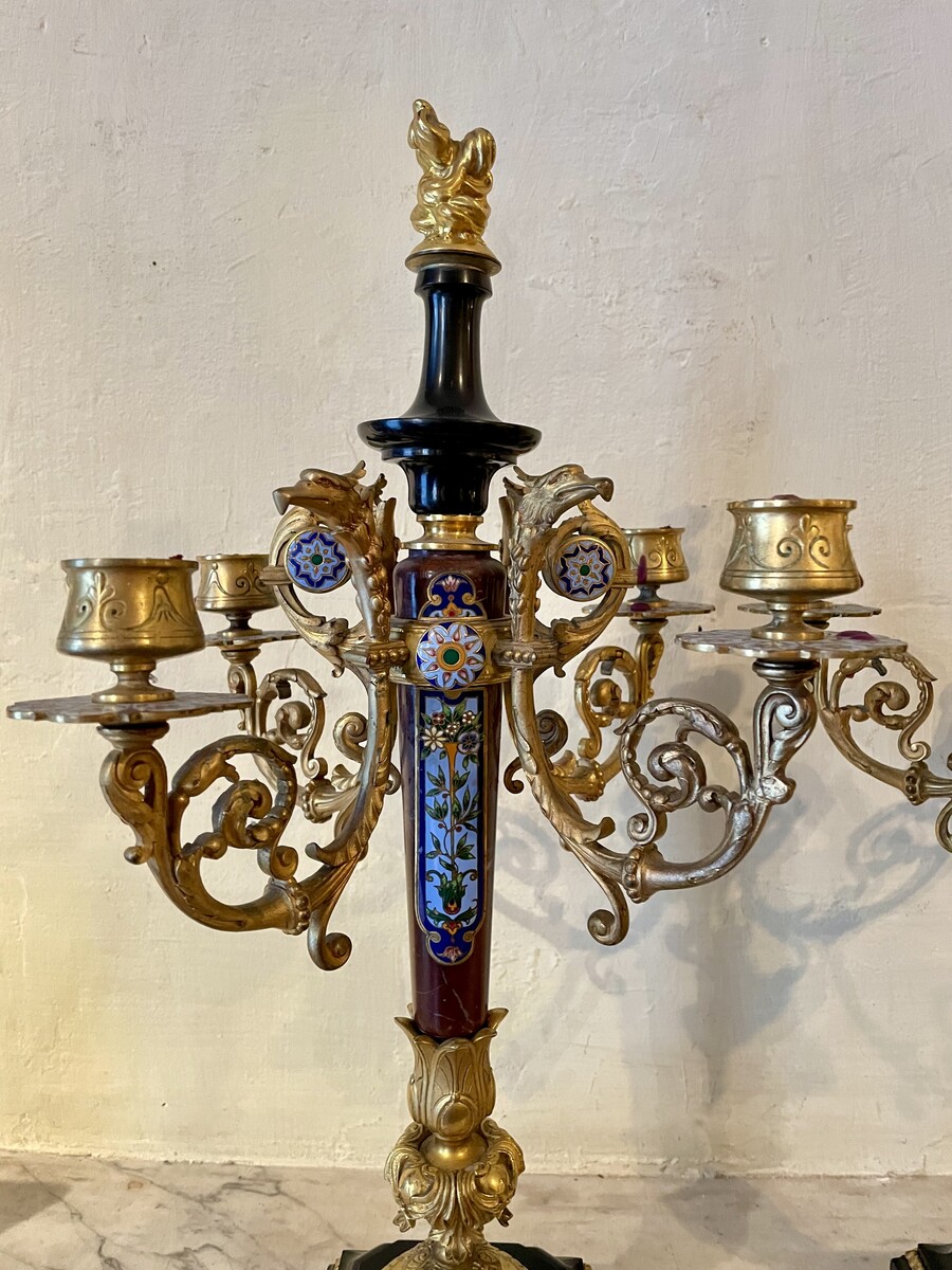 Pair of four arms candelabras