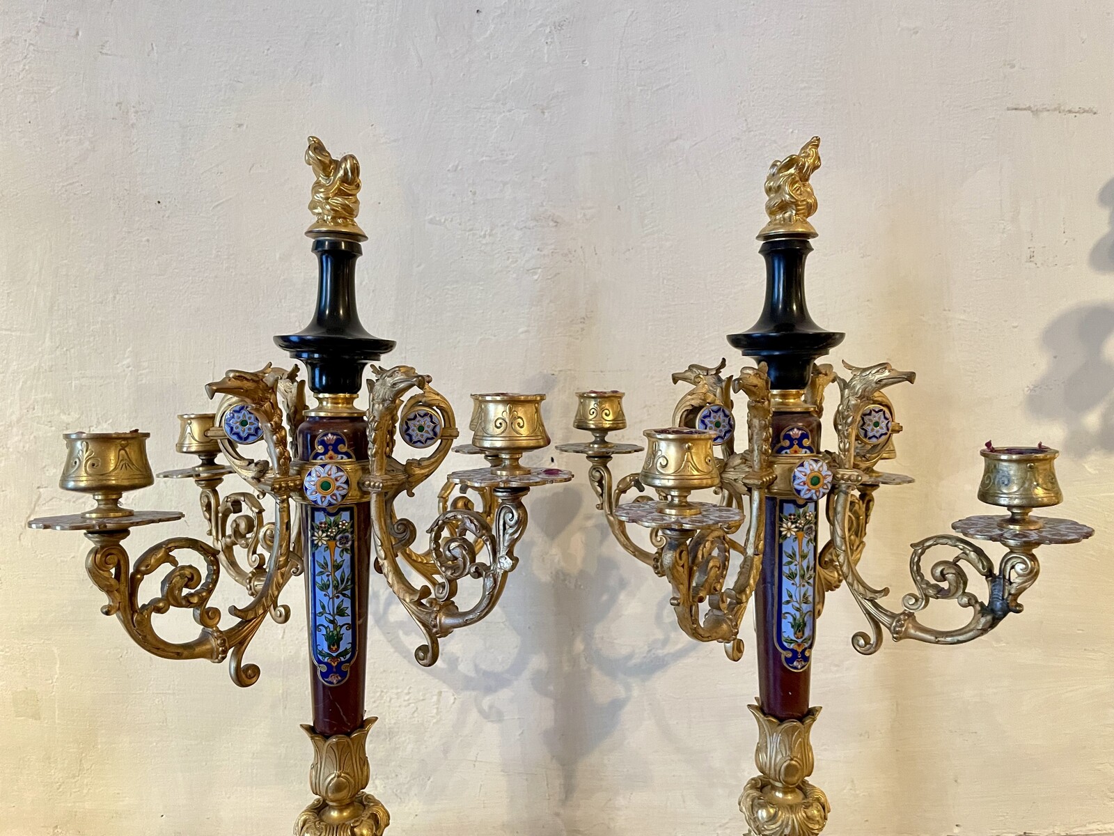 Pair of four arms candelabras