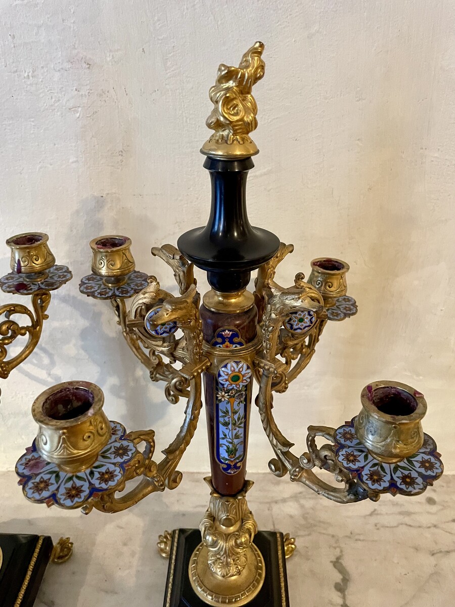 Pair of four arms candelabras