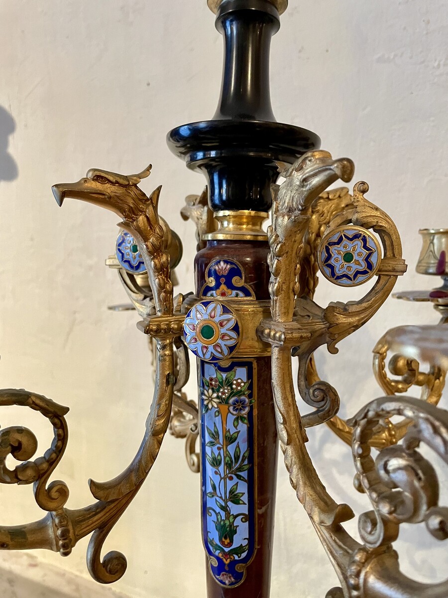 Pair of four arms candelabras