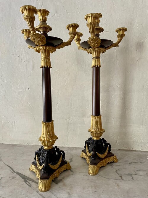 Pair of four-light candelabras