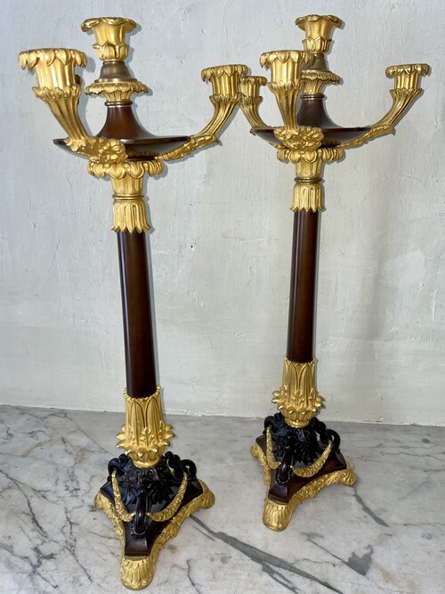 Pair of four-light candelabras