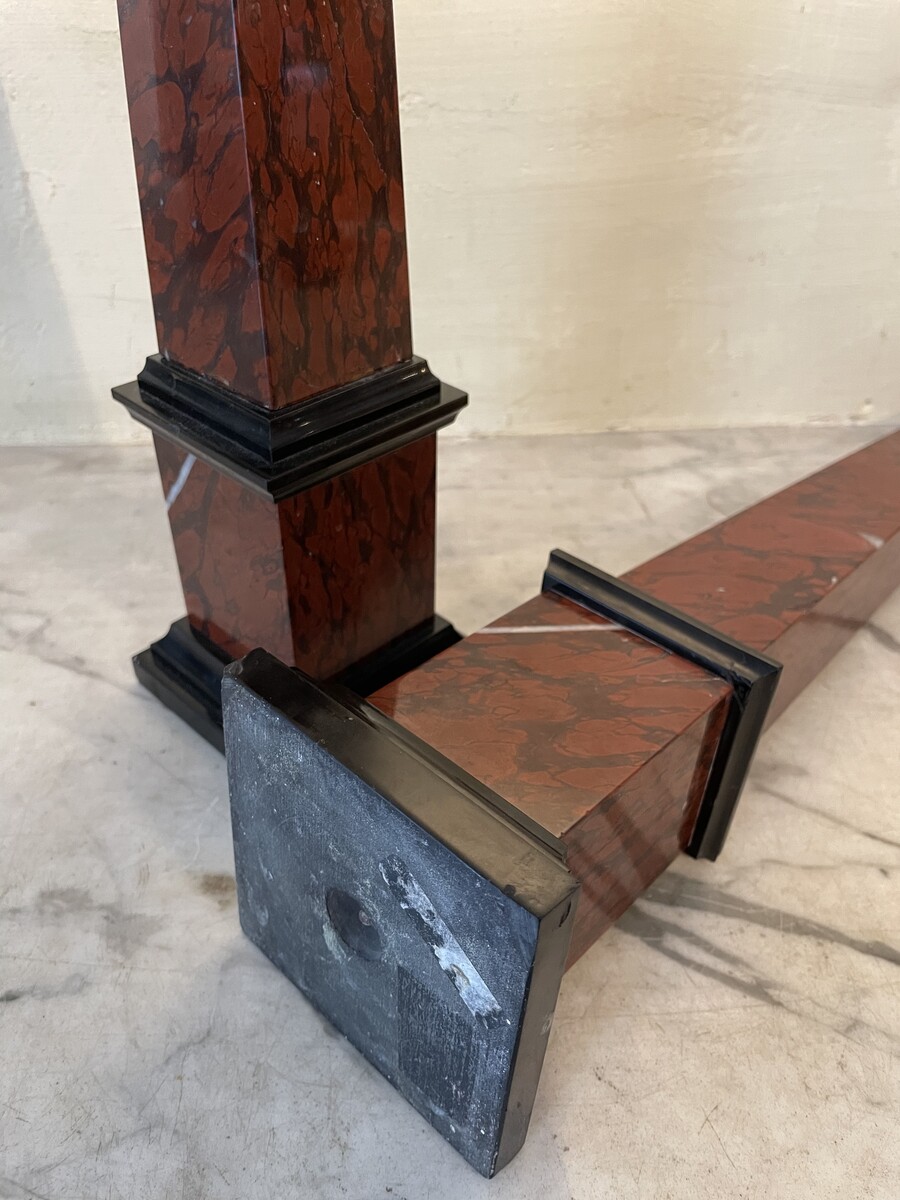Pair of large marble obelisks