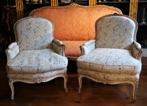 Pair of Louis XVI style Bergères