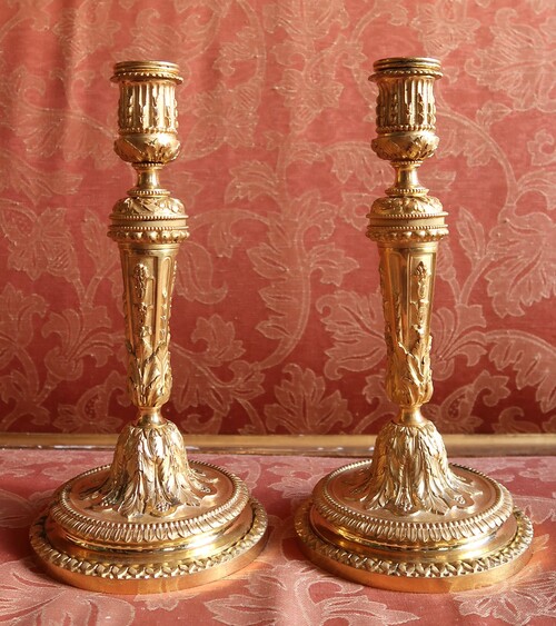 Pair of Louis XVI style candelholders