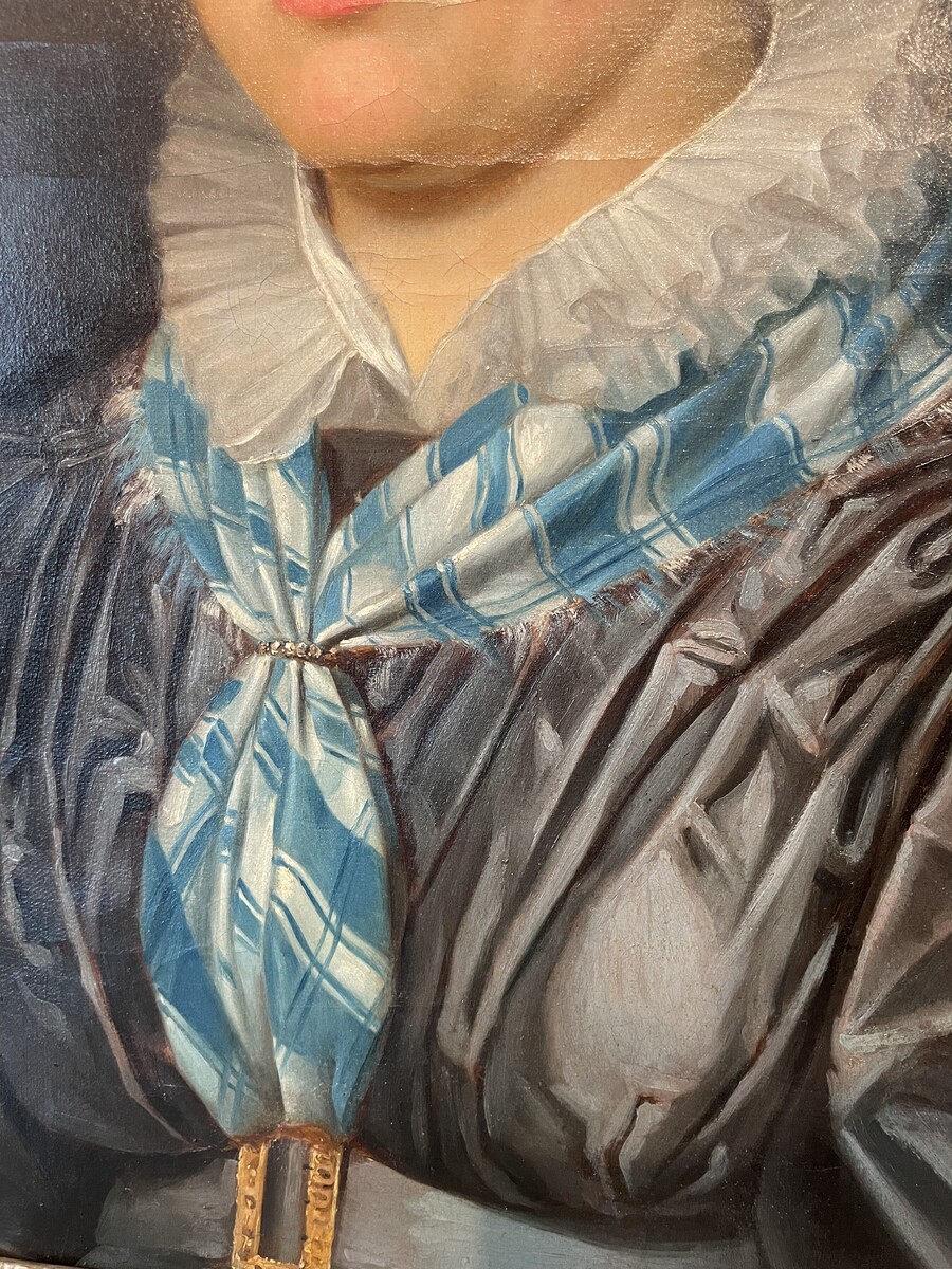 Pair of portraits, notable couple in their original frame
