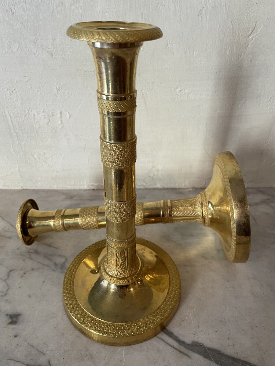 Pair of Restoration style candlesticks