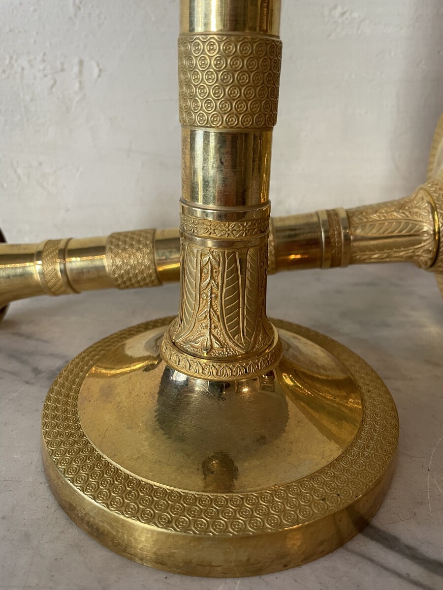 Pair of Restoration style candlesticks