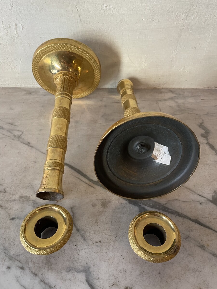 Pair of Restoration style candlesticks