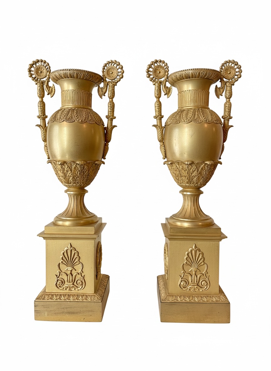 Pair of Restoration style ornemental vase