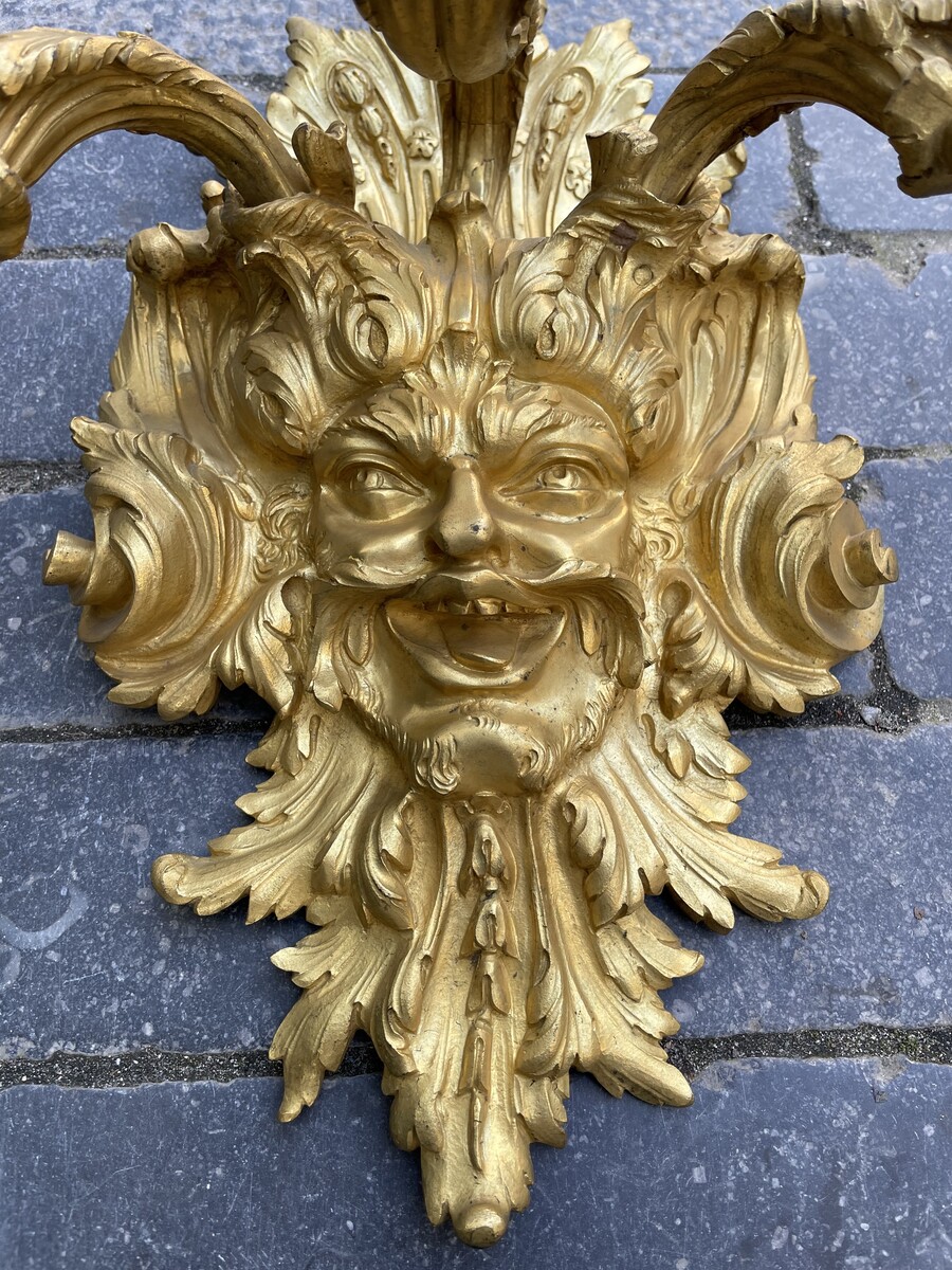 Pair of three-lights Regence style sconces