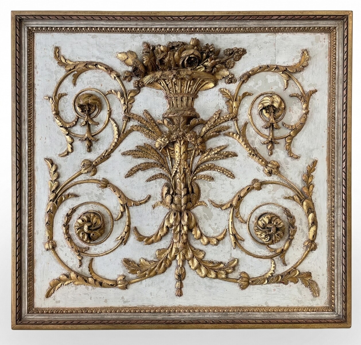 Panel decorated with rinceaux in low relief, in Louis XVI style