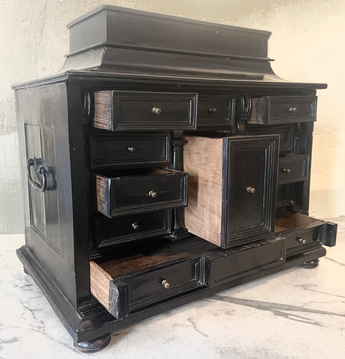 Small Antwerp cabinet, composed of 11 drawers (doors missing)