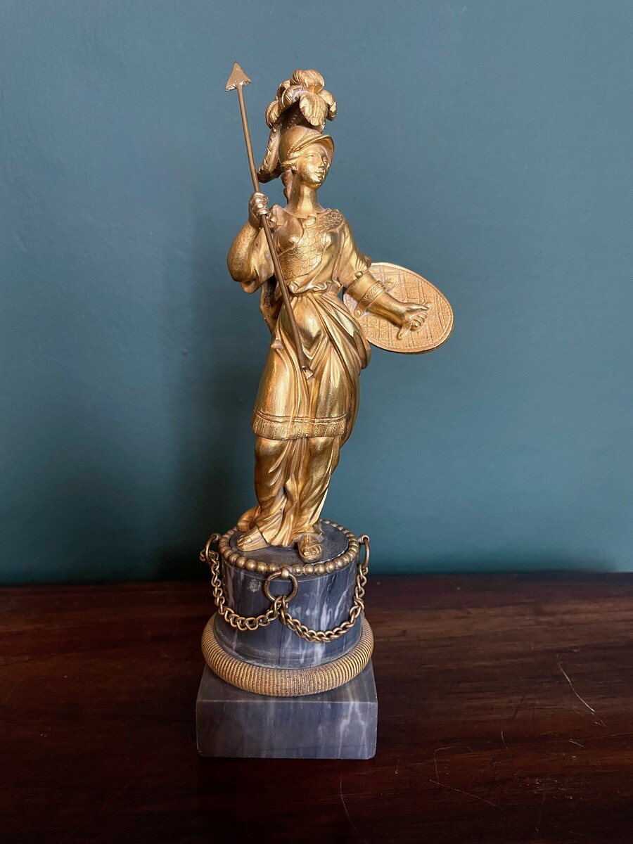 Statuette of Minerva mounted on a circular base