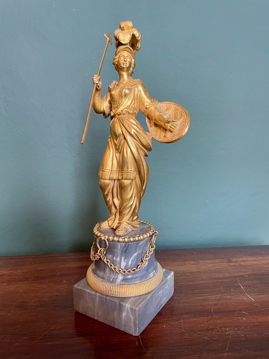 Statuette of Minerva mounted on a circular base