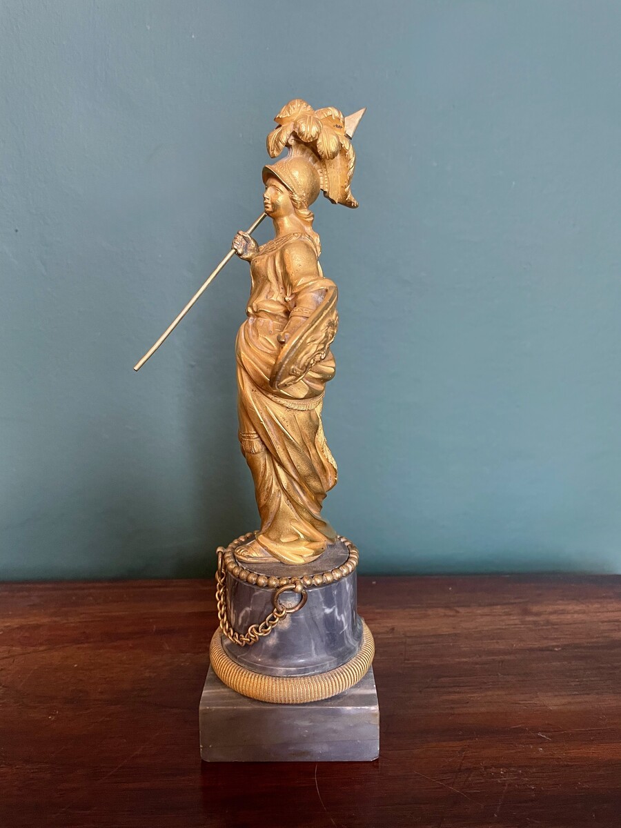 Statuette of Minerva mounted on a circular base