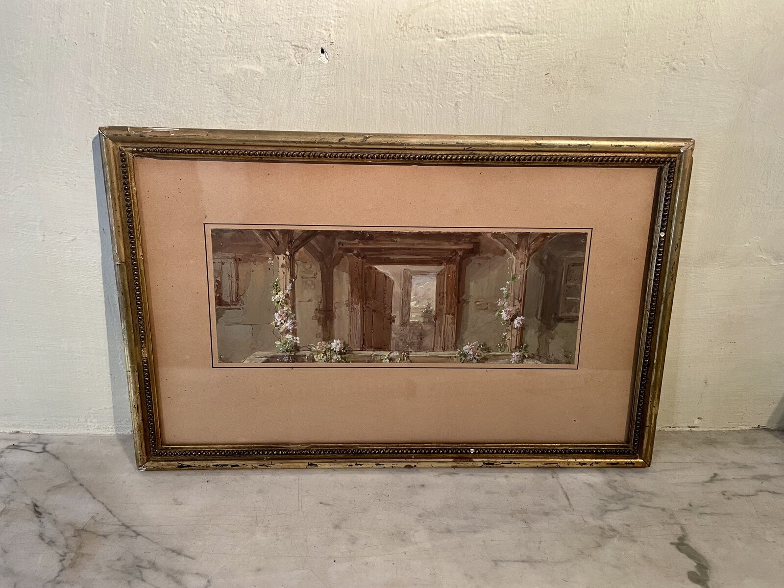 View of a flower-covered facade