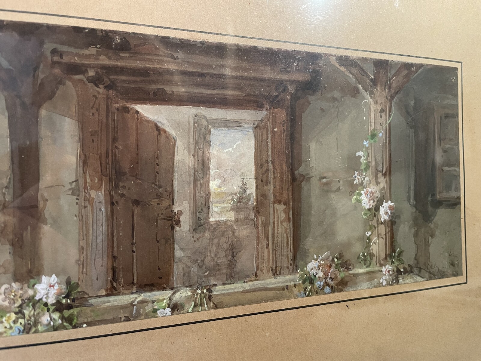 View of a flower-covered facade