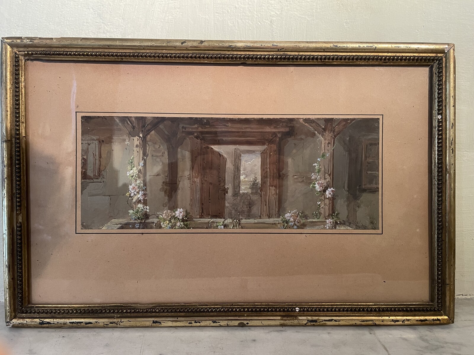 View of a flower-covered facade